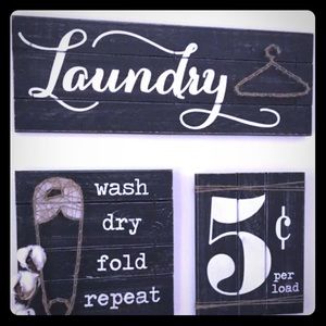 Set Of 3 laundry signs